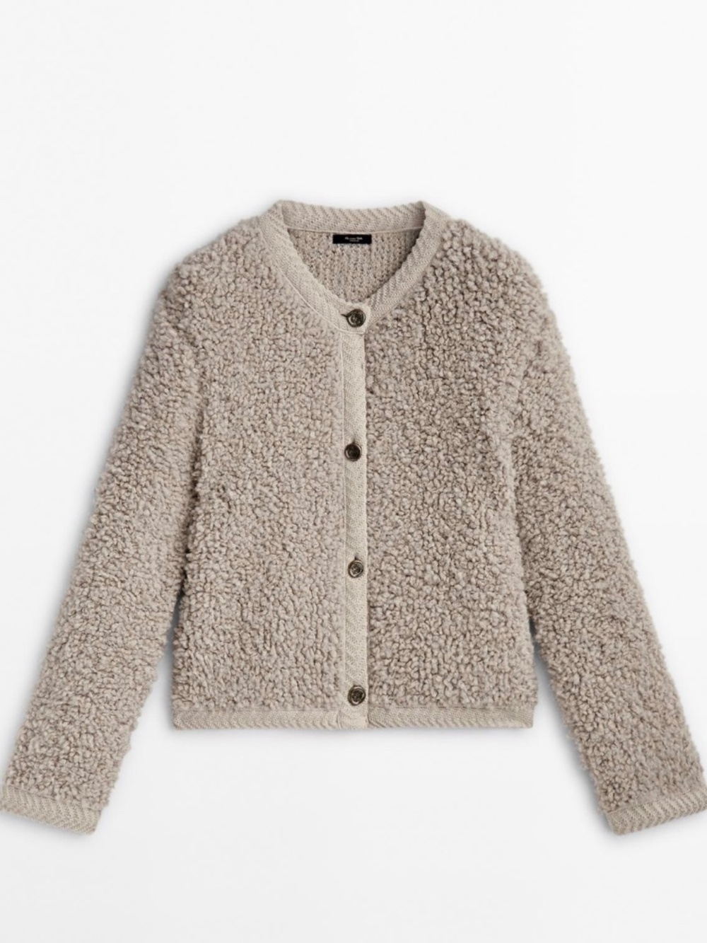 Massimo Dutti - Boucle Knit Cardigan with Buttons